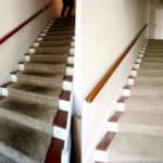 Staircase before and after carpet cleaning